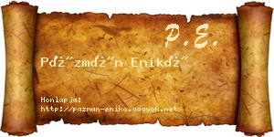 Pázmán Enikő névjegykártya